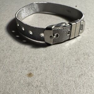 Elegant Silver Tone Mesh Watch Band